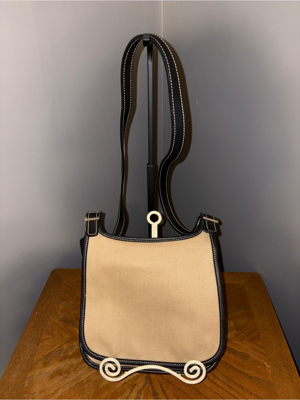 Coach Vintage Twill & Leather Hippie Flap Crossbody - Style 8114
